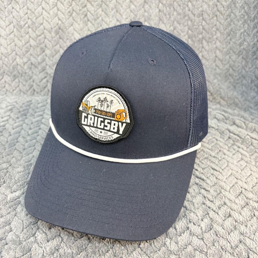 Richardson Navy Blue Grigsby Land Services Mesh Snapback Trucker‎ Rope Hat